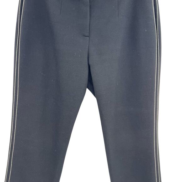 Boden Windsor Pants Trousers Ankle Embroidered Cotton Wool Blend Black Size US 8 - Picture 5 of 11